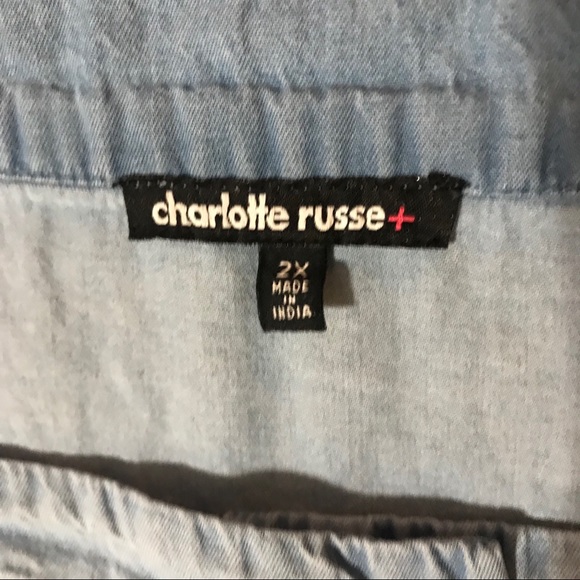 PLUS SIZE 2X Charlotte Russe Chambray Mini Skirt - Picture 3 of 3